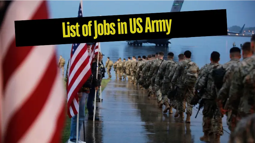 list of jobs in us army